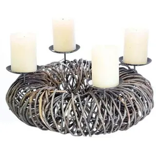 Adventskranz Aktion 4 Kerzenhalter Weidenkranz Tischkranz Kerzenkranz