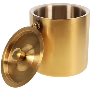 jojofuny Eiswürfelbehälter mit Doppelwandiger Isolierung Edelstahl 1,6 L und Metalleimer und Deckel Multifunktionaler Weinkühler zum Kühlen von Cocktails für Riegel und Club