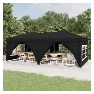 vidaXL Partyzelt Faltbar mit Seitenwänden Schwarz 3 x 6 m 