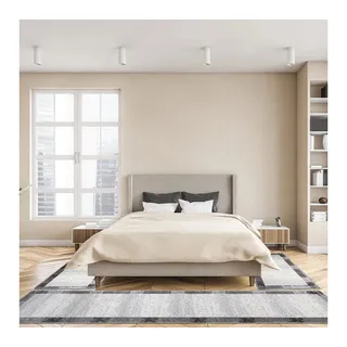 oKu-Tex Bettumrandung 3 teilig, Läufer (67 x 340 cm) + Brücken (2 x 67 x 140 cm), Kurzflor, (Set 3 teilig, 3-tlg), Teppich Schlafzimmer Bettvorleger Set schmal gewebt grau meliert grau|silberfarben
