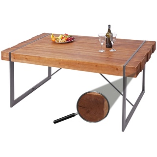 Esszimmertisch MCW-A15, Esstisch Tisch, Tanne Holz rustikal massiv FSC-zertifiziert ~ braun 80x160x90cm