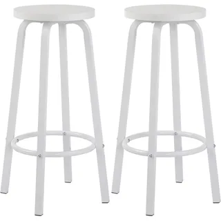 Woltu Barhocker 72 cm rund Weiß