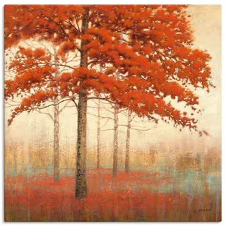 Wandbild ARTLAND "Herbst Baum II" Bilder Gr. B/H: 50 cm x 50 cm, Leinwandbild Bäume quadratisch, 1 St., orange Kunstdrucke als Leinwandbild, Poster in verschied. Größen