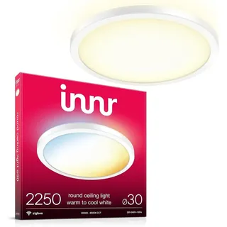 Innr Smart LED Deckenlampe 30cm, Zigbee, funktioniert mit Hue* (Bridge erforderlich), Warmweiß bis Kühlweiß, Deckenleuchte Wohnzimmer, 2250 Lumen