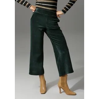 Cordhose ANISTON CASUAL Gr. 34, N-Gr, grün (tannengrün) Damen Hosen Cordhosen in trendiger Culotte-Form