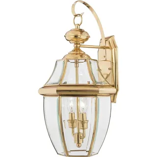 Elstead Lighting Außenleuchte Messing Glas 50,8 cm IP44 2-fach gold