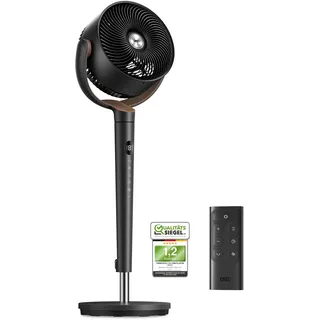 DREO Standventilator sehr leise, Ventilator groß mit Fernbedienung, 20dB Silent Ventilator mit DC-Motor, 120° Oszillierend, 4 Modi, 94-107cm höhenverstellbar, Bodenventilator, TurboPolyTM Fan 512