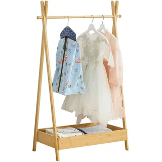 [en.casa] Sola Garderobenständer 126 x 73 x 42 cm beige