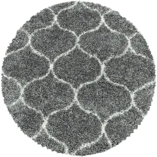 KADIMA DESIGN RONDA Hochflorteppich 160 x 160 cm Grau
