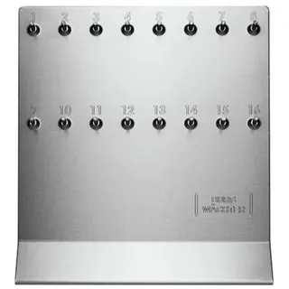 BURG-WÄCHTER Schlüsselboard für Tresore, Schlüsselbrett mit 16 Haken, Edelstahl, Robust und Langlebig, 300 x 280 mm, SB 700/16 NI, Silberfarben