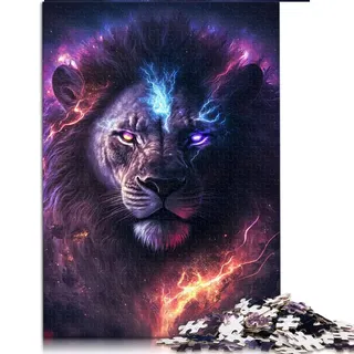 1000-teiliges Puzzle Galaxy Storm Lion Puzzle für Erwachsene Holzpuzzle Tolle Geschenke für Weihnachten (Größe 50 x 75 cm)