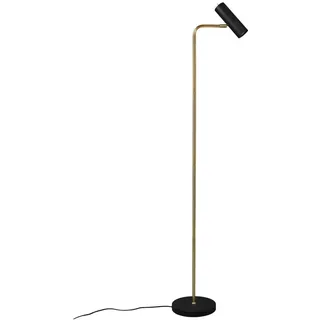 Steh Lampen Leuchten Wohnzimmer Leselampe Stehlampe, Spot beweglich, schwarz messing, 1x GU10, H 151 cm
