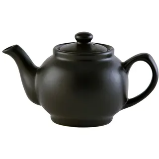 Price & Kensington Englische Teekanne für 6 Tassen, aus hochwertigem Steingut, Teekännchen matt schwarz, mikrowellen- und spülmaschinenfest, Vintage Teebereiter