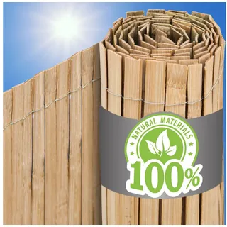 urfence Sichtschutzmatte 600 x 140 cm Braun Bambus