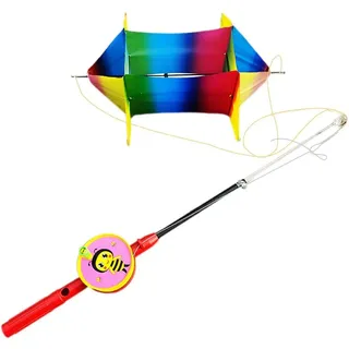 Fituenly Kastendrachen, Spiele Für Draußen, Aktivitäten, Kinder, Gartendrachen, Sportspielzeug, Buntes Drachenspielzeug, Regenbogen-3d-drachen 50 M Flugleine