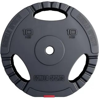 Gorilla Sports Hantelscheibe 10 kg Hantelscheibe schwarz