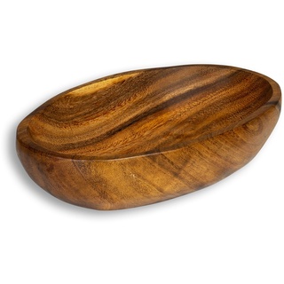 levandeo Holztablett aus Akazie 25x15cm oval - Schale Obstschale Tablett aus Holz Unikat - Deko Dekoration Aufbewahrung