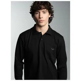 Poloshirt TRIGEMA "TRIGEMA Poloshirt mit Brusttasche", Herren, Gr. 3XL, schwarz, Piqué, 100% Baumwolle, Basic, ohne Ausschnitt, Shirts
