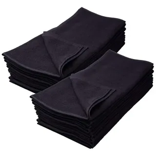 IC collection Handtuch Set Friseurhandtuch - Frottee oder Zwirnfrottier - Profi-Handtücher, Zwirnfrottier (50x90 Zwirnfrottier, 12-St), Schnelltrocknend & Fusselfrei -Resistent gegen Blondier & Bleichmittel schwarz 50 cm x 90 cm
