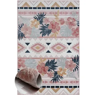 Myflair Möbel & Accessoires Outdoorteppich Lotus, LAGERRÄUMUNG!, rechteckig, Höhe: 8 mm, florales Design, Blumen Motiv, Outdoor geeignet, Balkon, Terrasse rosa 200 cm x 300 cm x 8 mm