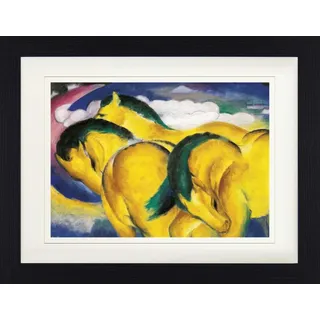 1art1 Franz Marc Poster Die Kleinen Gelben Pferde, 1912 Gerahmtes Bild Mit Edlem Passepartout | Wand-Bilder | Im Bilderrahmen 40x30 cm