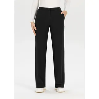 STEHMANN Palazzohose STEHMANN, Damen, Gr. 34, N-Gr, schwarz (schwarz, 900), Obermaterial: 95% Polyester, 5% Elasthan, unifarben, casual, regular fit knöchellang, Hosen, mit Taschen