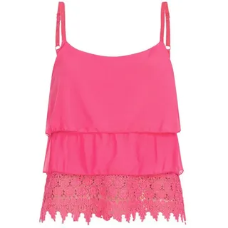 CLOUD 5IVE Tanktop CLOUD 5IVE Chiffon Stufen Top mit Spitze 3-lagig XL