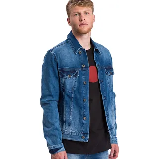 Cross Jeans Herren Jeansjacke Regular Fit Blau M