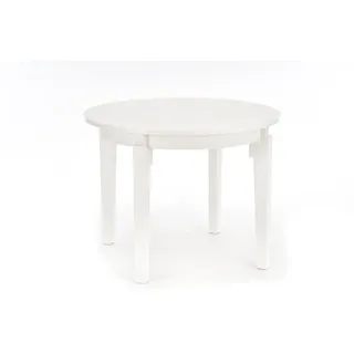 designimpex Esstisch Design rund HAS-111 Massivholz ausziehbar Tisch Esszimmer weiß