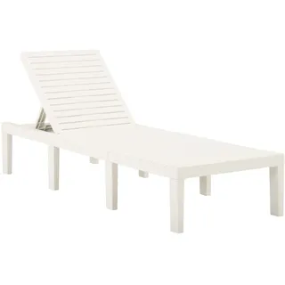vidaXL Sonnenliege 195 x 65 x 32 cm Weiß