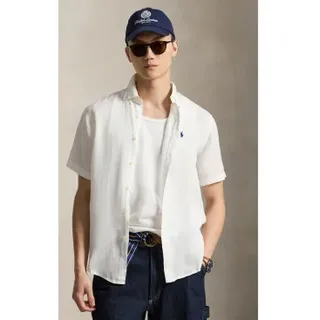 Polo Ralph Lauren für Herren. 710968912500 Leinenhemd Fit weiß (XL), Lässig, Kurzarm