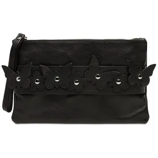 Caspar Clutch TL775 Damen Leder Clutch Tasche Abendtasche Brauttasche schwarz