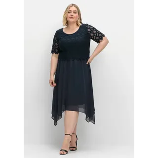 sheego Cocktailkleid aus Chiffon in nachtblau | 46