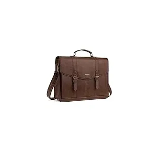 MOSISO Laptoptasche Herren, 15,6 Zoll PU Leder Aktentasche Arbeitstasche | Vintage Wasserdichte Freizeit Ledertasche Laptop Schultertasche Umhängetasche Herren für Büro Arbeit Reise Business, Braun