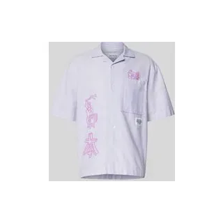 Regular Fit Freizeithemd mit Label-Detail, Lila, L