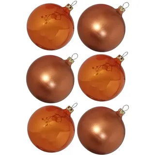 Schatzhauser Weihnachtsbaumkugel Weihnachtskugel-Set orange (6 St), mundgeblasen orange