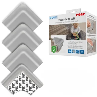 Reer Eckenschutz Soft, 4er Set, Kindersicherung, Grau