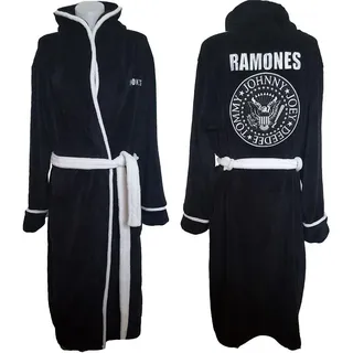 Ramones Bademantel Presidential Seal Nue offiziell Schwarz super soft fleece - M