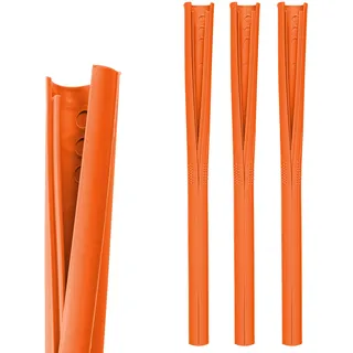 HELY ClickStraw Strohhalm-Set – Trinkhalme wiederverwendbar aus recycelbarem Kunststoff, Mehrweg-Halme Made in Germany, in Orange, Länge 190 mm, 3er Pack