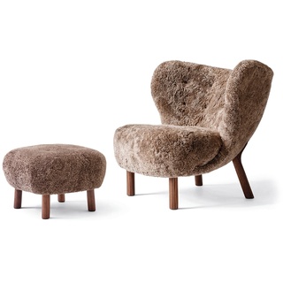 &Tradition - Little Petra VB1, Incl. Pouf ATD1, Walnuss / Schaffell Sahara