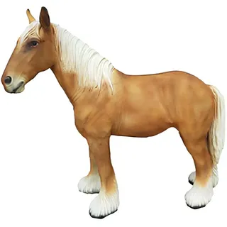 Xlmoebel Dekofigur Lebensgroße Pony Statue aus wetterbeständigem Material für den Garten (1 St., Skulptur A633-96x108cm), Hergestellt in Europa braun