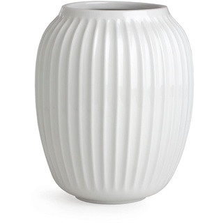 Kähler Vase H21 cm Hammershøi dänisches Design für Blumen Handarbeit, Weiss