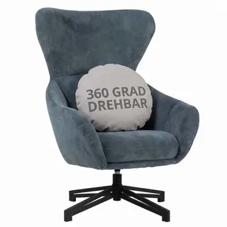 Mr. Deko Ohrensessel Marconia Polyester 0 x 0 x 0 cm Blau drehbar