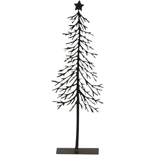 Weihnachtsdeko Tanne mit Stern aus Metall in Schwarz H 250 mm, 1 Stück
