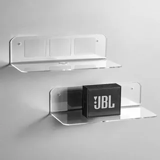 Wandregal schwebendes 2er Set Acryl 4 Kabelclips Klar