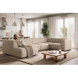 Wohnlandschaft OTTO HOME "Merid U-Form, B: 367 cm", grau (taupe), B:367cm H:70cm T:206cm, 100% Polyester, Sofas, Wohnlandschaft, jederzeit durch Module erweiterbar