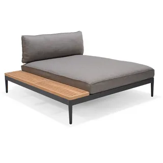 ScanCom Topaz XL Daybed Aluminium / Teak - Metallic-Grau