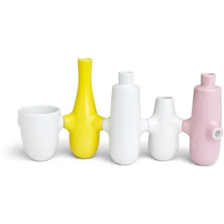 Kähler Fiducia Vase/Kerzenhalter, Keramik, Mehrfarbig, 21 x 4,5 cm