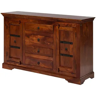 MASSIVMOEBEL24.DE Sideboard Akazie 150 x 89 x 45 cm Braun