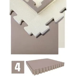 Eyepower Fitnessmatte 4er Set 90x90cm Bodenschutzmatte Gym Matte Puzzlematte